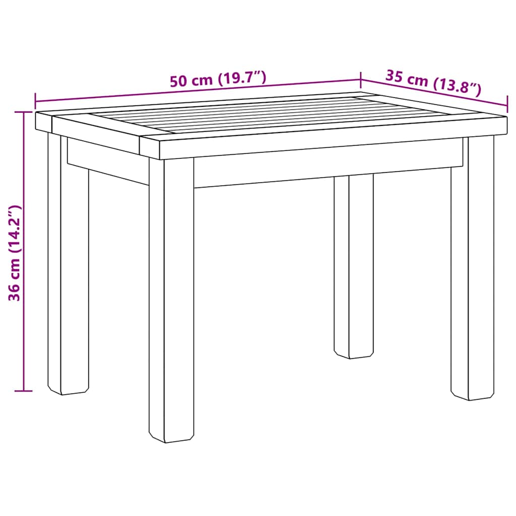 vidaXL Stolik kawowy Brązowy 50 x 35 x 36 cm Lite drewno teakowe