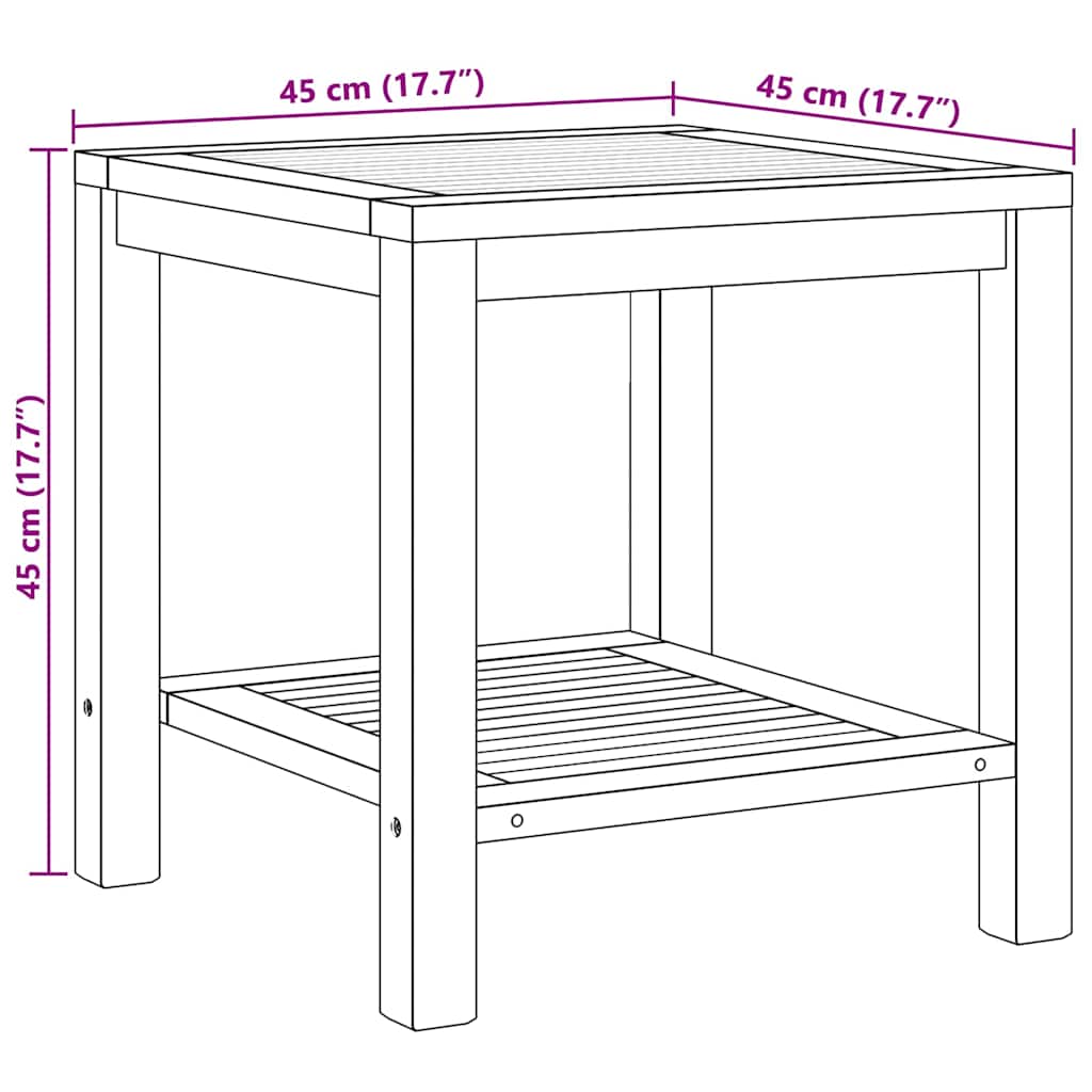 vidaXL Stolik kawowy Brązowy 45 x 45 x 45 cm Lite drewno teakowe