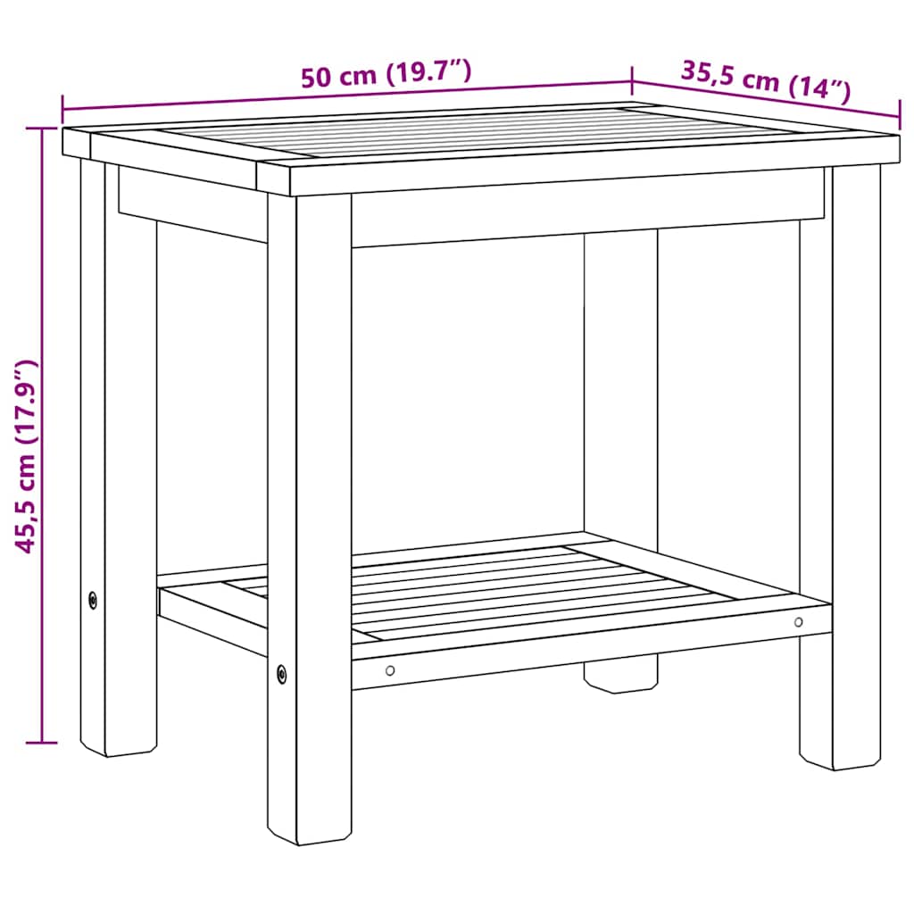 vidaXL Stolik kawowy Brązowy 50 x 35 x 45 cm Lite drewno teakowe