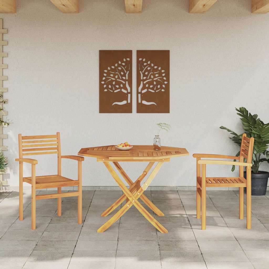 vidaXL Krzesło 2 pcs Brązowy 56 x 55 x 90.5 cm Lite drewno teakowe