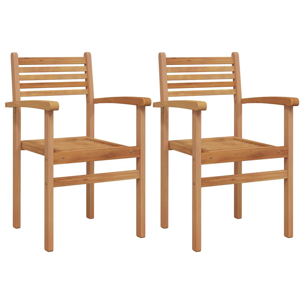 vidaXL Krzesło 2 pcs Brązowy 56 x 55 x 90.5 cm Lite drewno teakowe