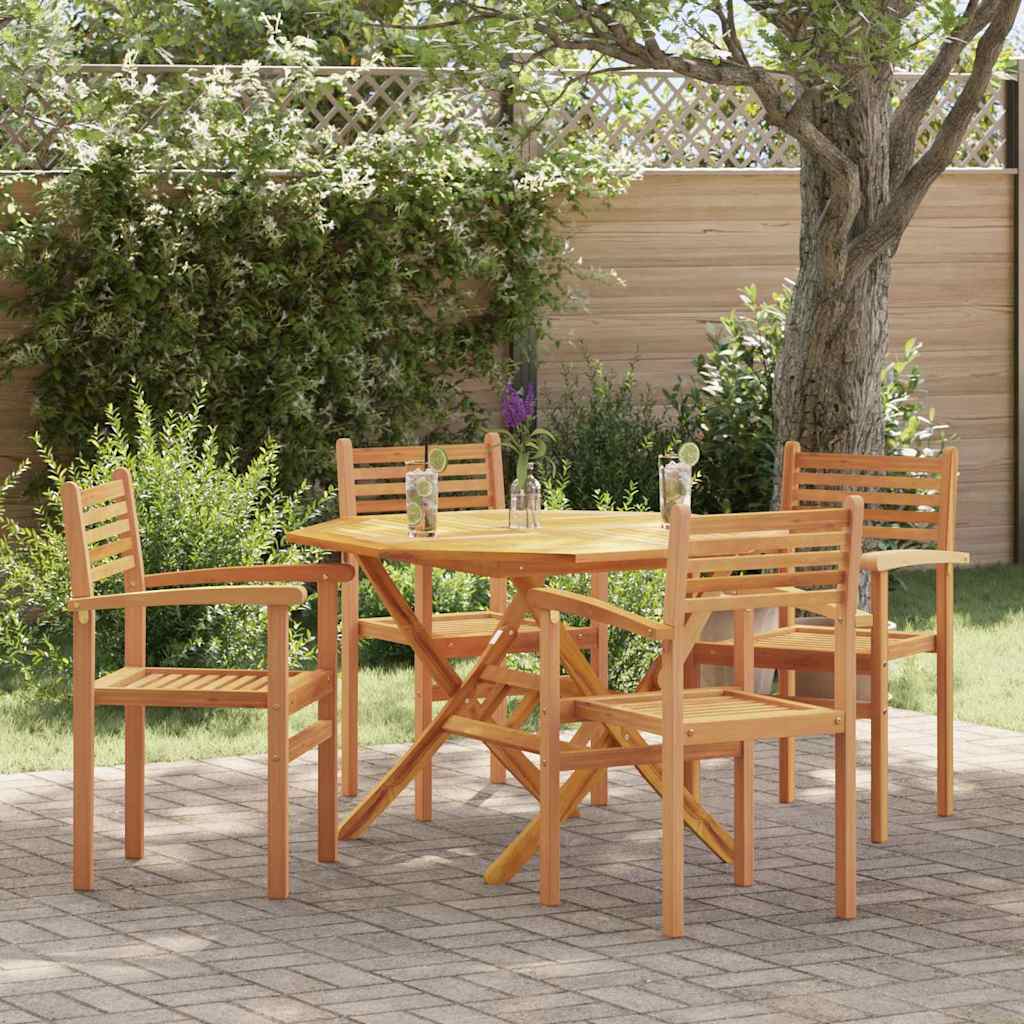 vidaXL Krzesło 4 pcs Brązowy 56 x 55 x 90.5 cm Lite drewno teakowe