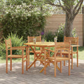 vidaXL Krzesło 4 pcs Brązowy 56 x 55 x 90.5 cm Lite drewno teakowe