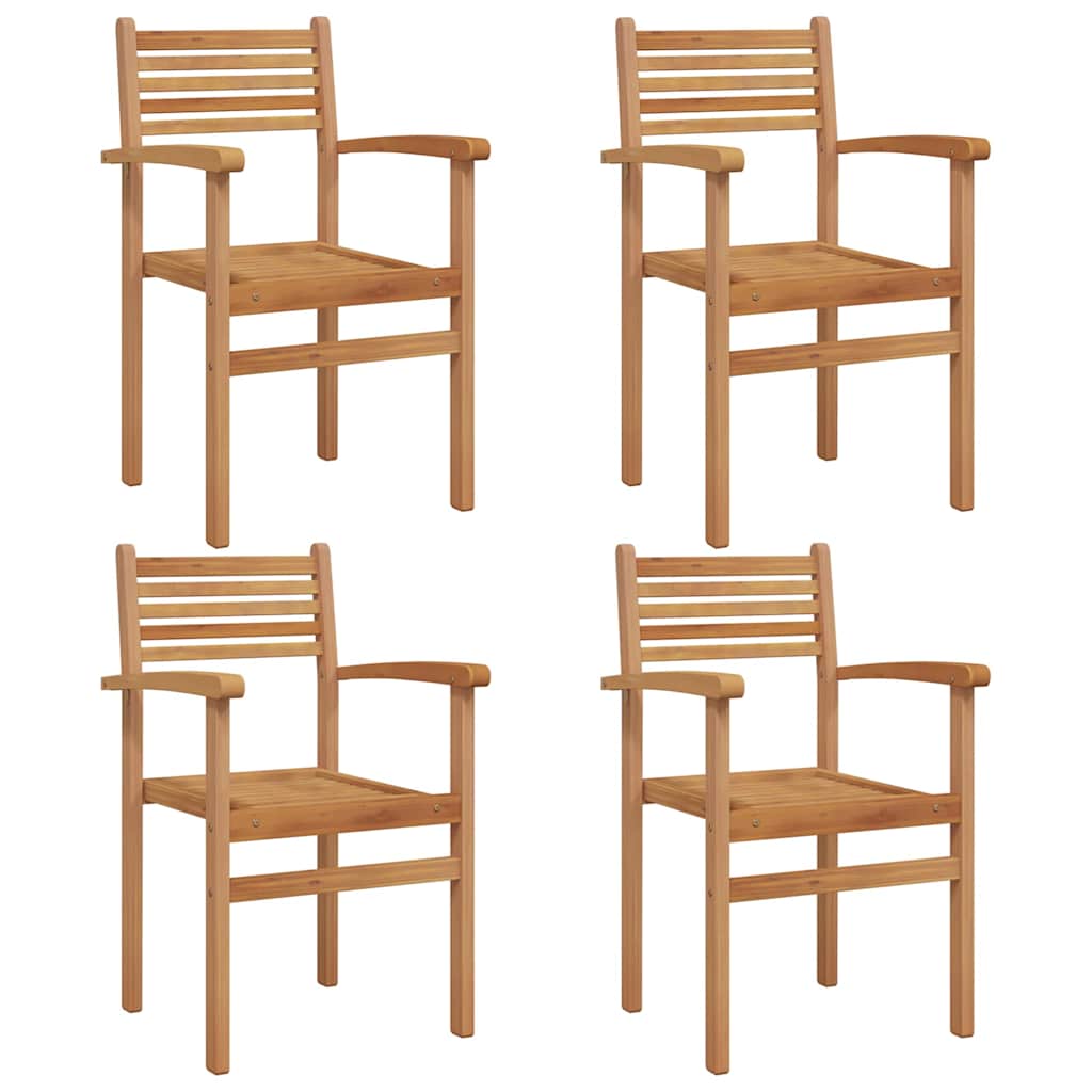 vidaXL Krzesło 4 pcs Brązowy 56 x 55 x 90.5 cm Lite drewno teakowe