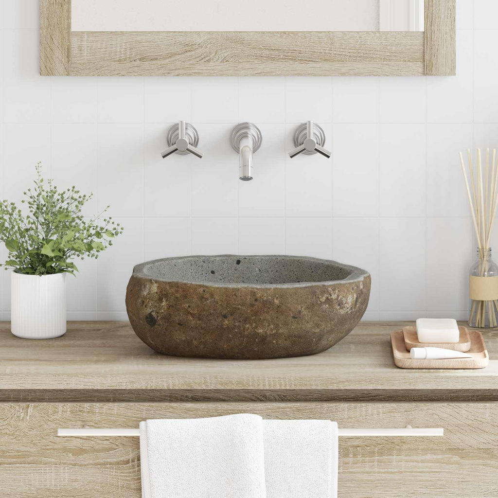 vidaXL Basin z rzeczonego kamienia (30-37) x (25-30) x 12 cm