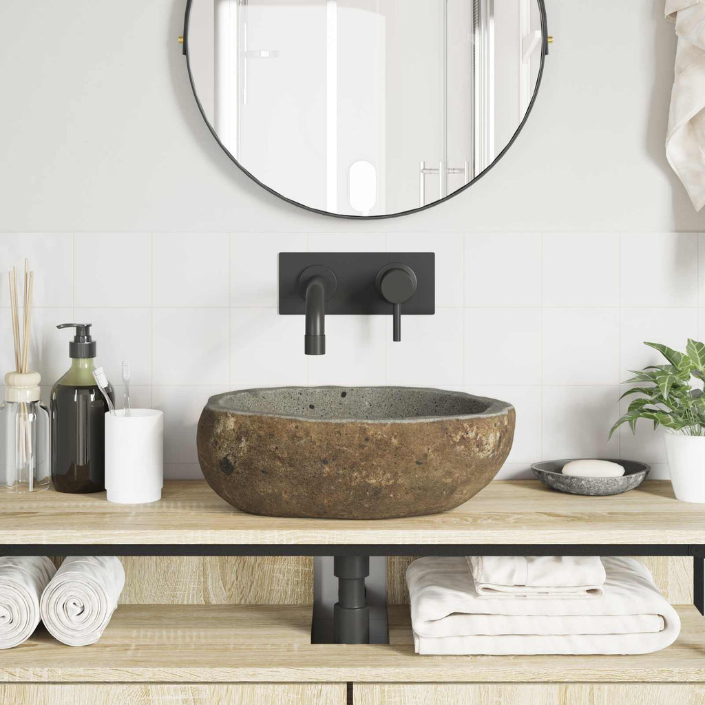 vidaXL Basin z rzeczonego kamienia (30-37) x (25-30) x 12 cm