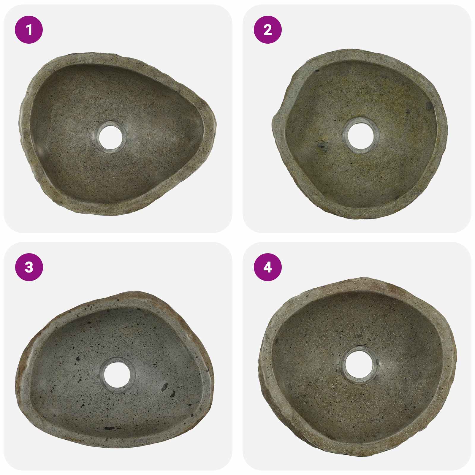 vidaXL Basin z rzeczonego kamienia (30-37) x (25-30) x 12 cm