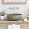 vidaXL Basin z rzeczonego kamienia Jasnoszary 45 x 35 x 15 cm