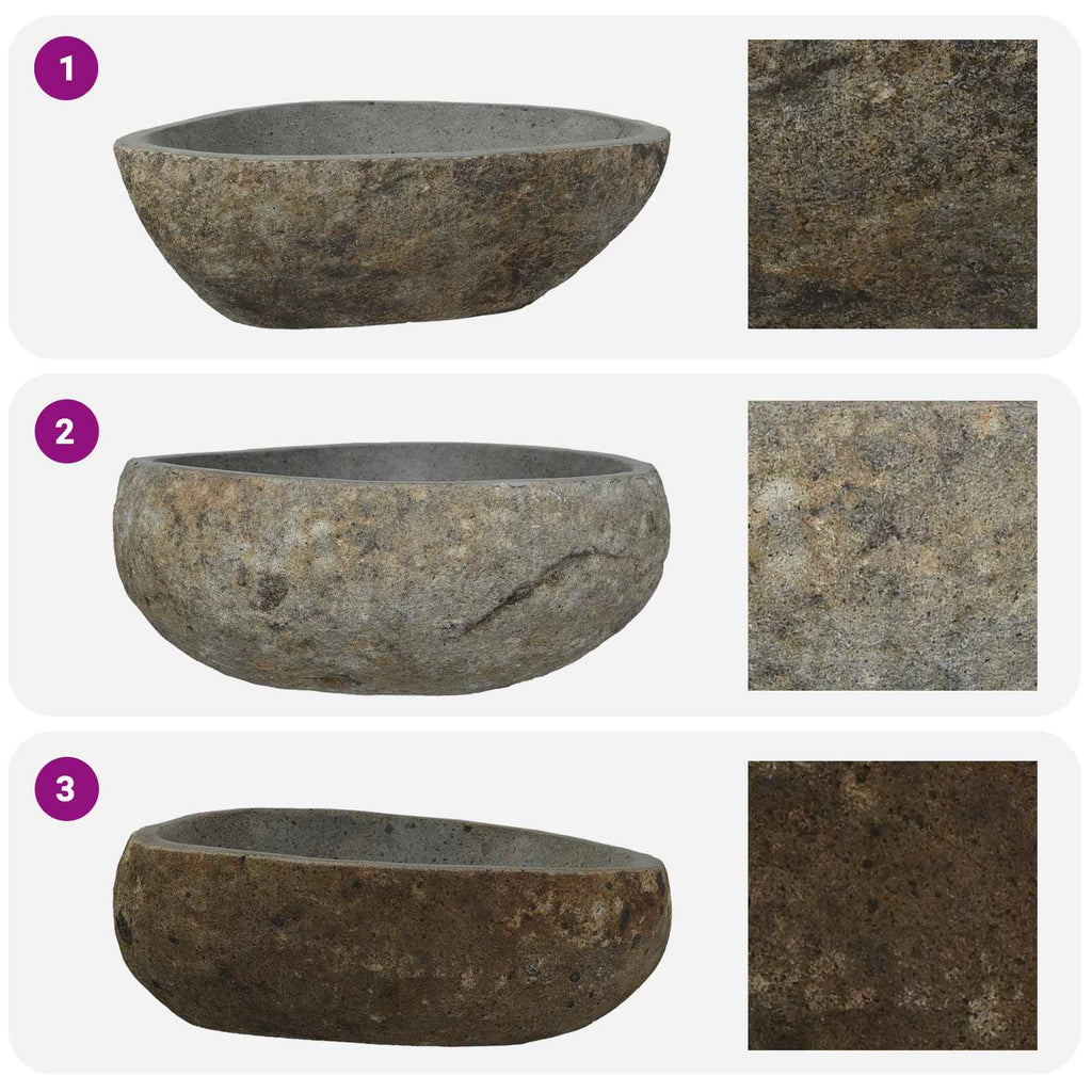 vidaXL Basin z rzeczonego kamienia Jasnoszary 45 x 35 x 15 cm
