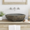 vidaXL Basin z rzeczonego kamienia Jasnoszary 52 x 40 x 15 cm