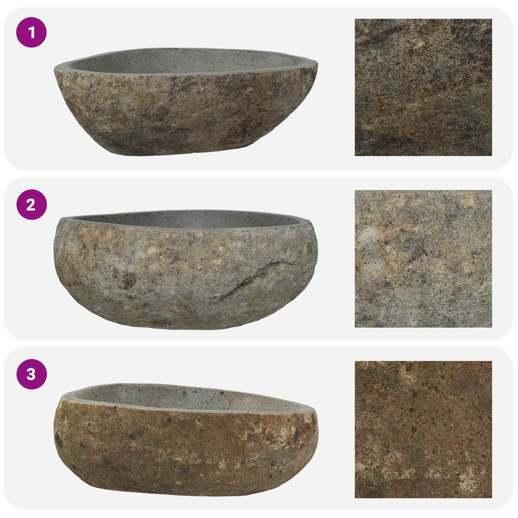 vidaXL Basin z rzeczonego kamienia Jasnoszary 52 x 40 x 15 cm