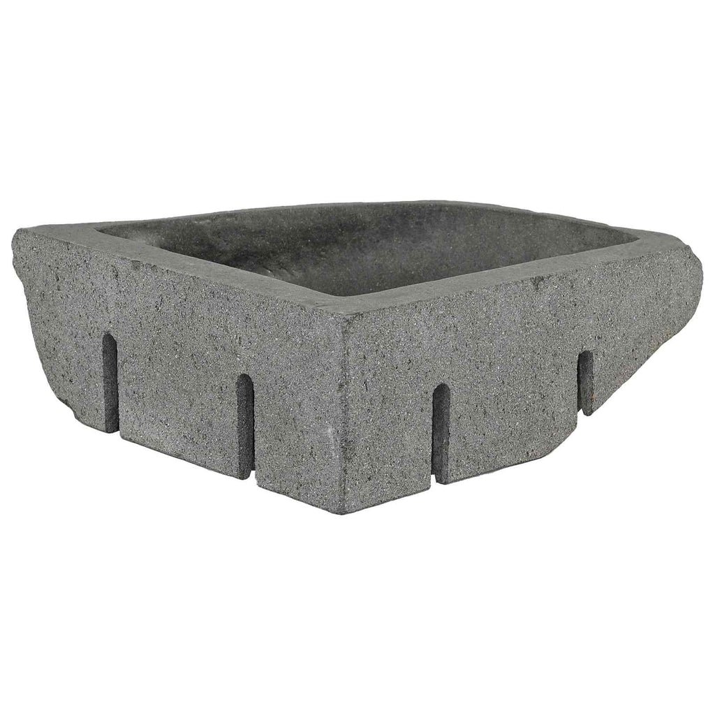 vidaXL Umywalka Szary (30-37) x (30-37) x 12 cm Kamień rzeczny