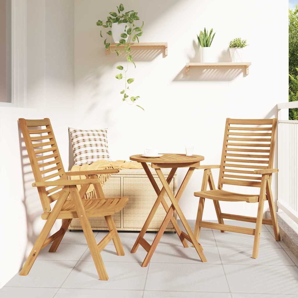 vidaXL Krzesło 2 pcs Brązowy 64,5 x 52 x 108 cm Lite drewno teakowe