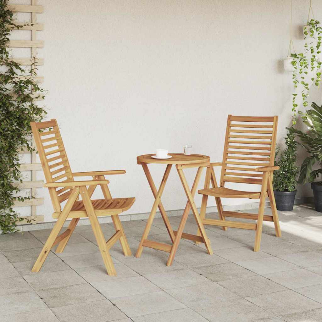 vidaXL Krzesło 2 pcs Brązowy 64,5 x 52 x 108 cm Lite drewno teakowe