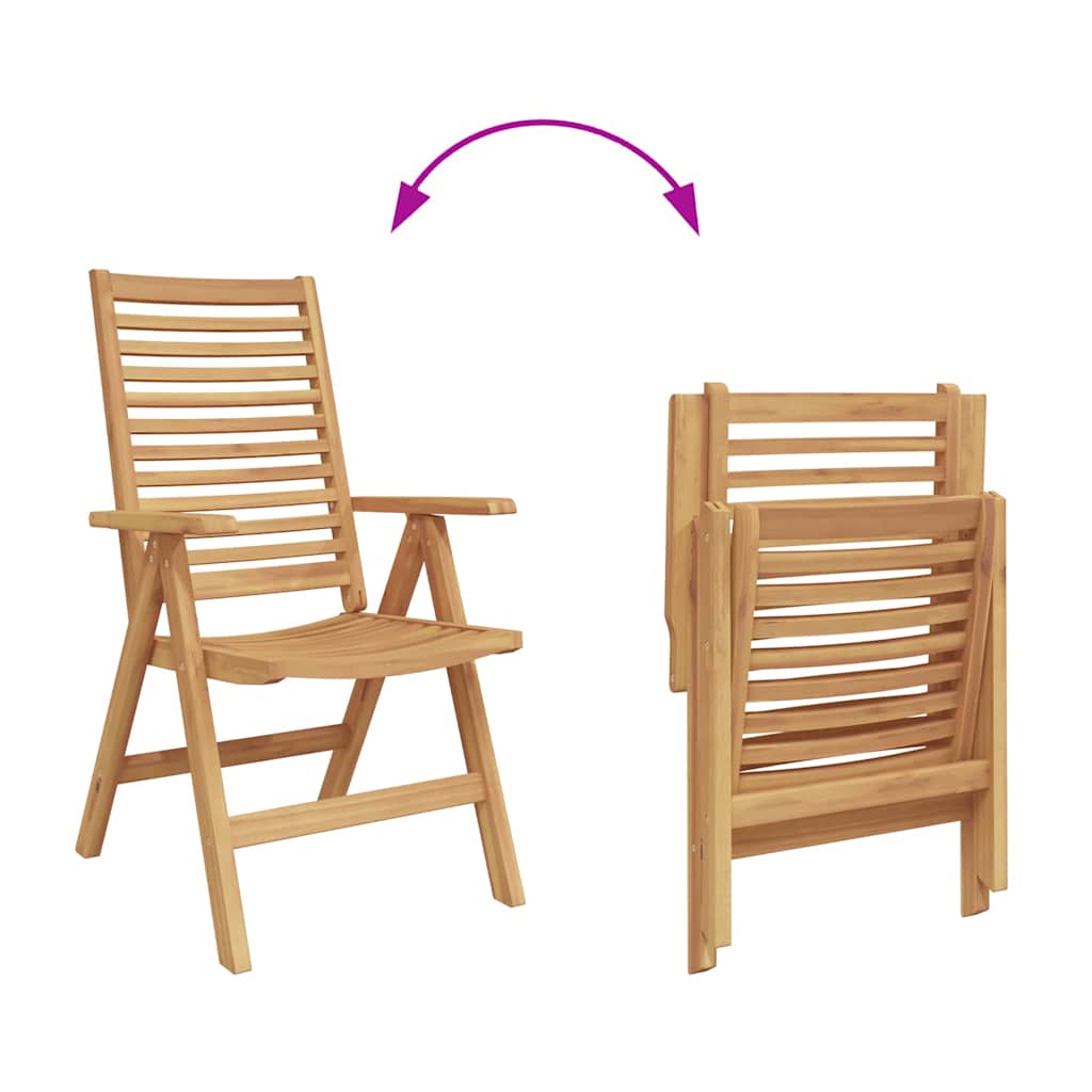 vidaXL Krzesło 2 pcs Brązowy 64,5 x 52 x 108 cm Lite drewno teakowe