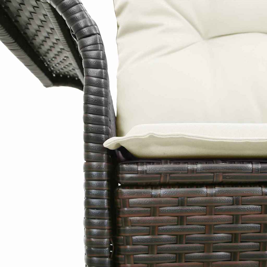 vidaXL Sofa Ogrodowa z poduszką Brązowy 141 x 62 x 69cm polirattan