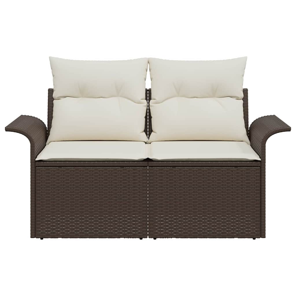 vidaXL Sofa Ogrodowa z poduszką Brązowy 141 x 62 x 69cm polirattan