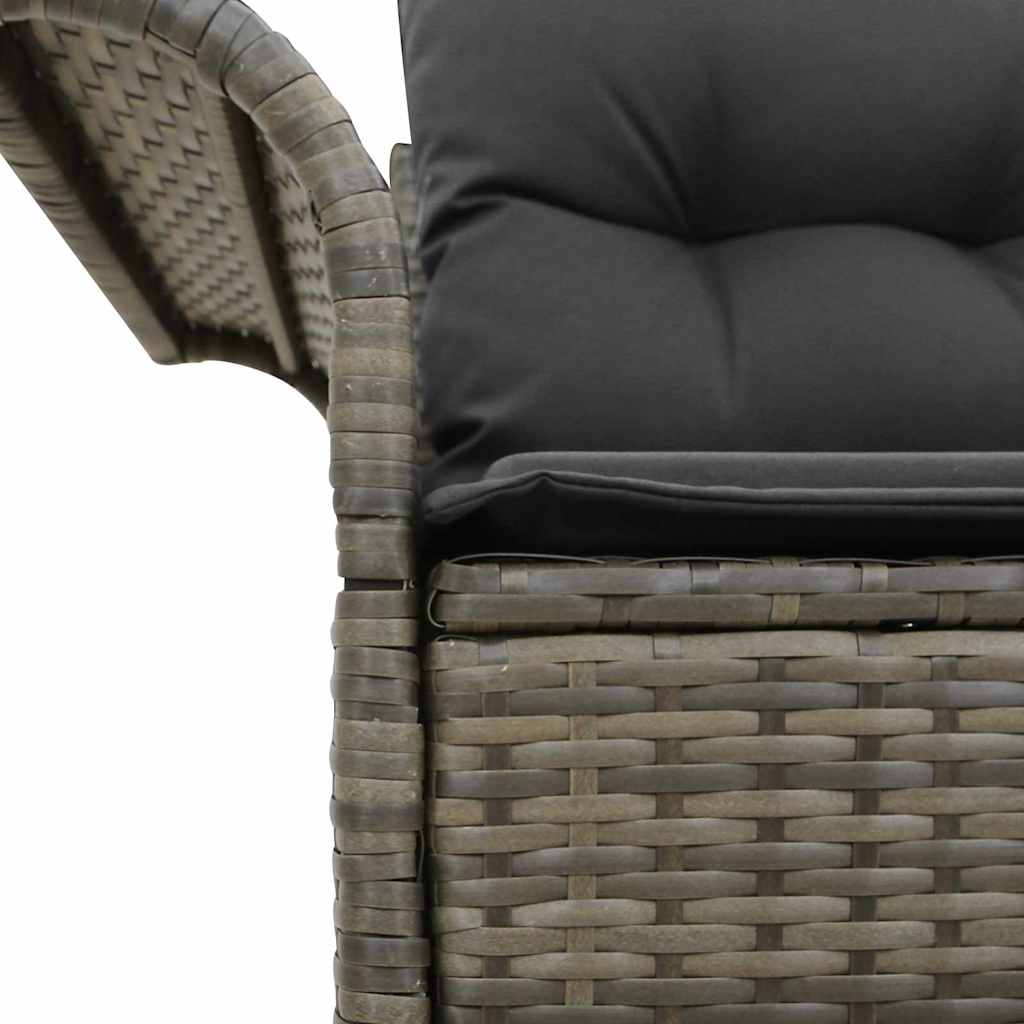 vidaXL Sofa Ogrodowa z poduszką Szary 141 x 62 x 69cm polirattan