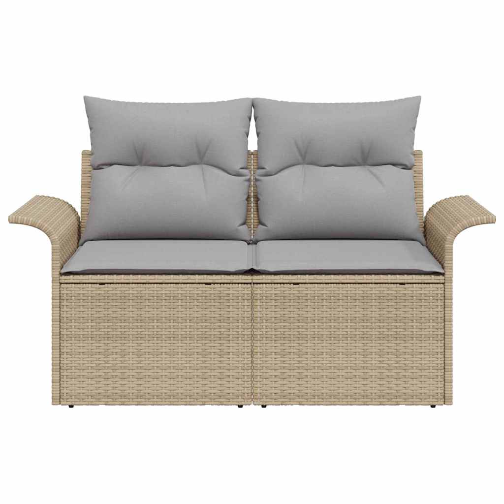 vidaXL Sofa Ogrodowa z poduszką Beżowy 141 x 62 x 69cm polirattan