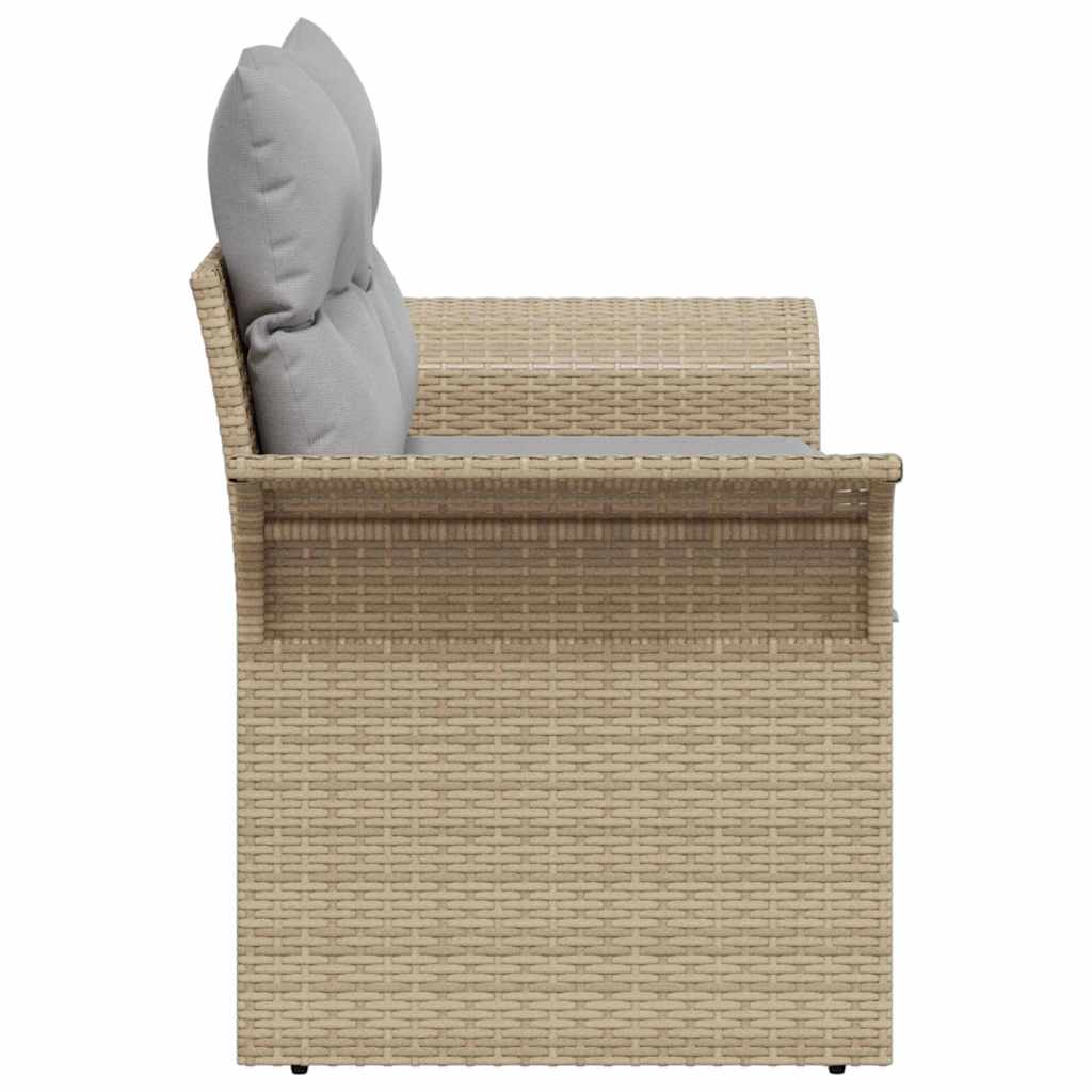 vidaXL Sofa Ogrodowa z poduszką Beżowy 141 x 62 x 69cm polirattan