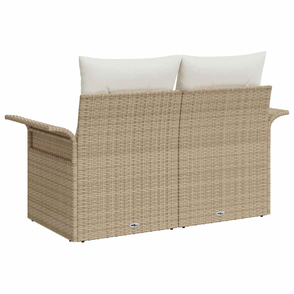 vidaXL Sofa Ogrodowa z poduszką Beżowy 141 x 62 x 69cm polirattan