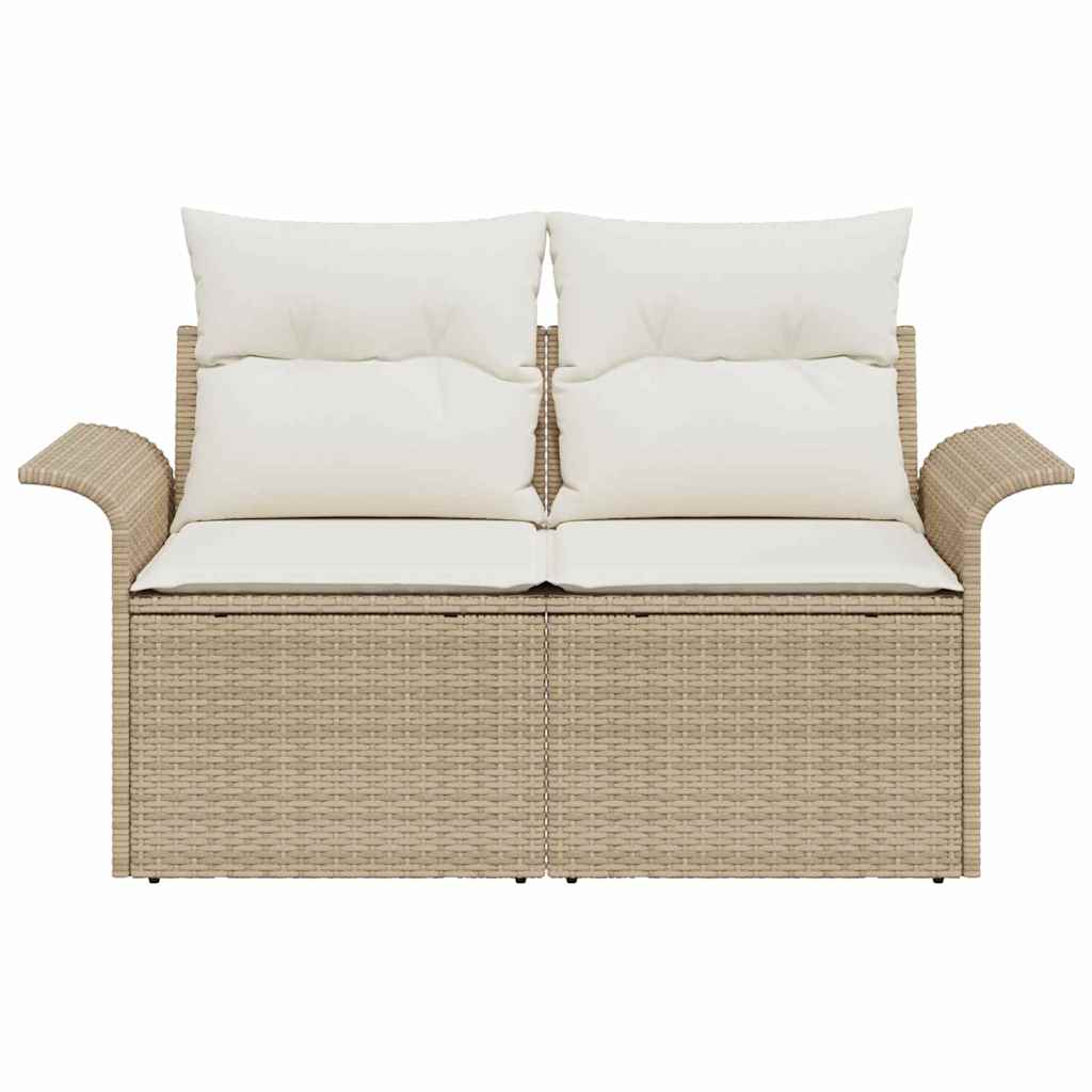 vidaXL Sofa Ogrodowa z poduszką Beżowy 141 x 62 x 69cm polirattan