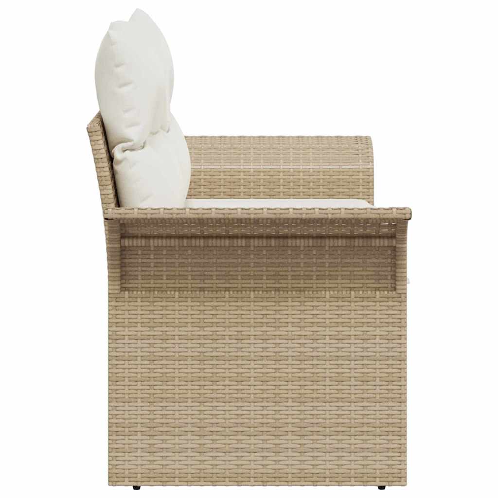 vidaXL Sofa Ogrodowa z poduszką Beżowy 141 x 62 x 69cm polirattan