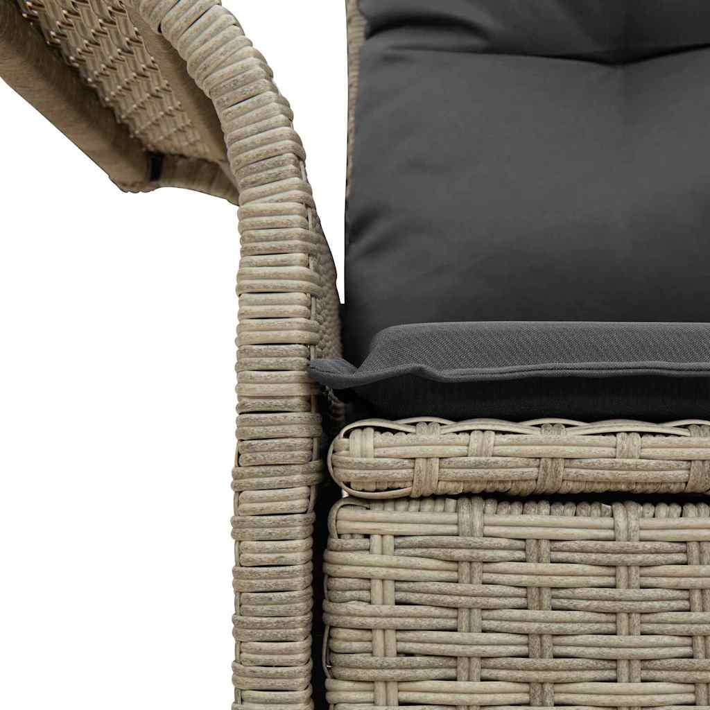 vidaXL Sofa Ogrodowa z poduszką Jasnoszary 141 x 62 x 69cm polirattan