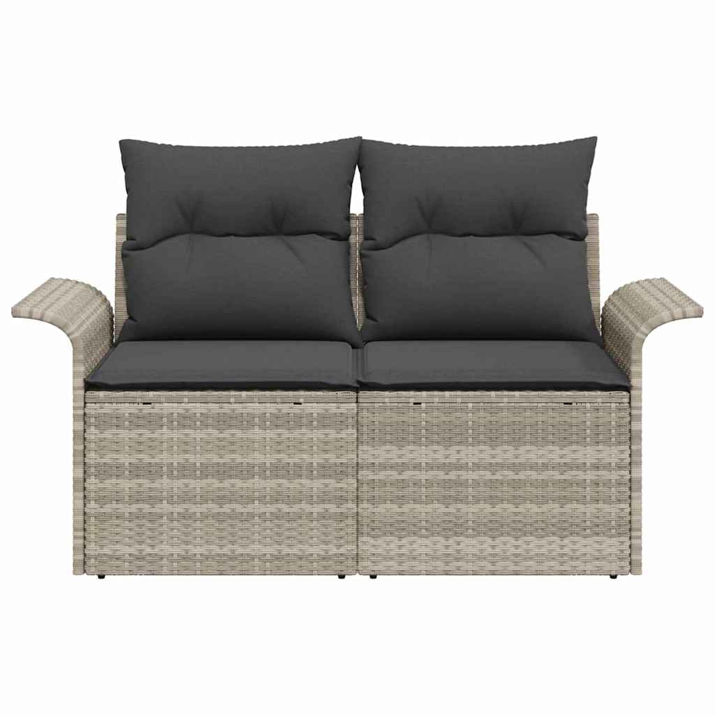 vidaXL Sofa Ogrodowa z poduszką Jasnoszary 141 x 62 x 69cm polirattan