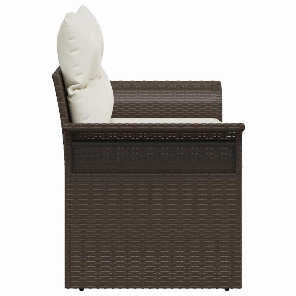 vidaXL Sofa Ogrodowa z poduszką Brązowy 141 x 62 x 69cm polirattan