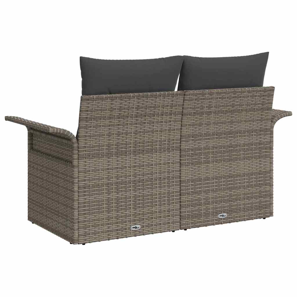 vidaXL Sofa Ogrodowa z poduszką Szary 141 x 62 x 69cm polirattan