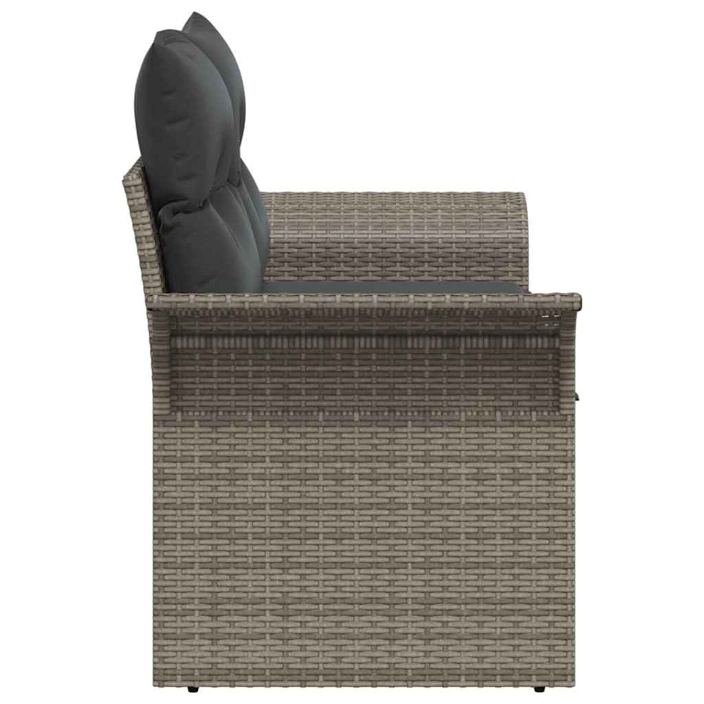 vidaXL Sofa Ogrodowa z poduszką Szary 141 x 62 x 69cm polirattan