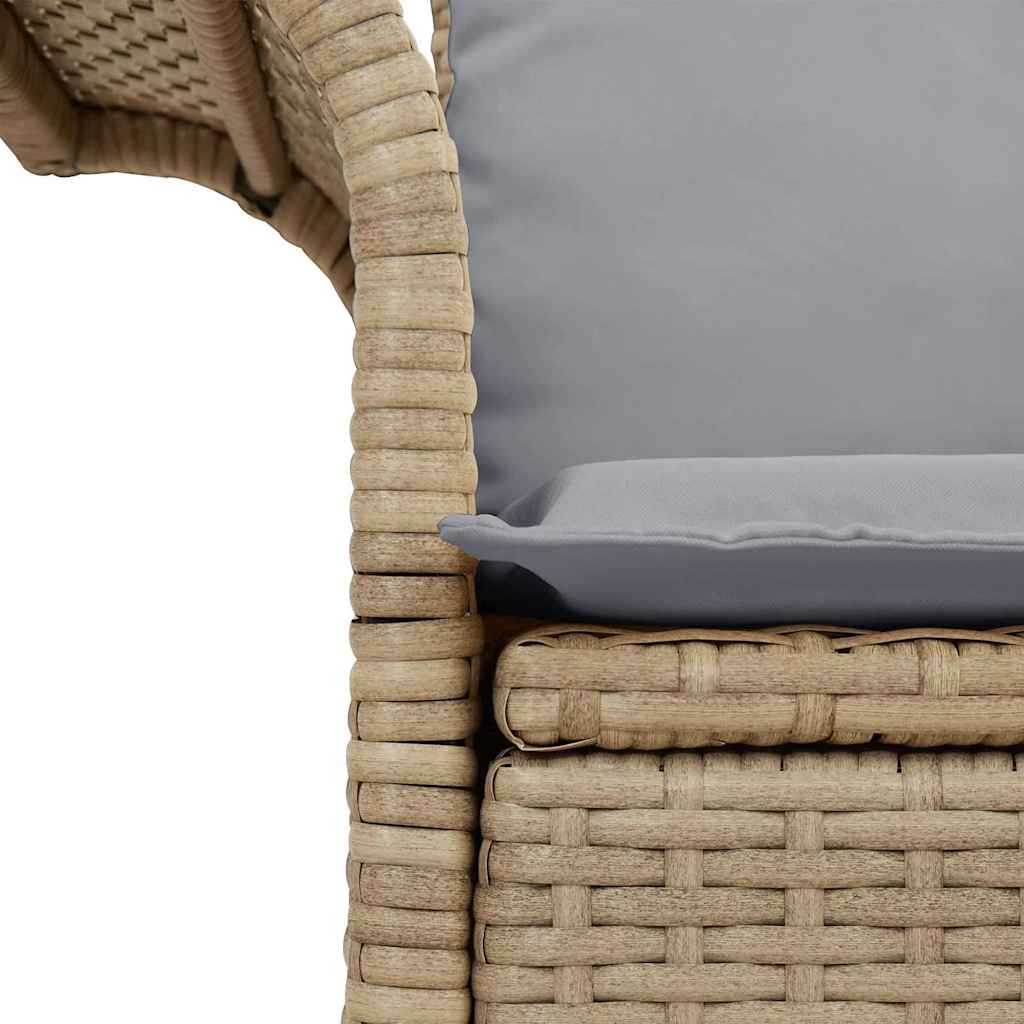 vidaXL Sofa Ogrodowa z poduszką Beżowy 141 x 62 x 69cm polirattan