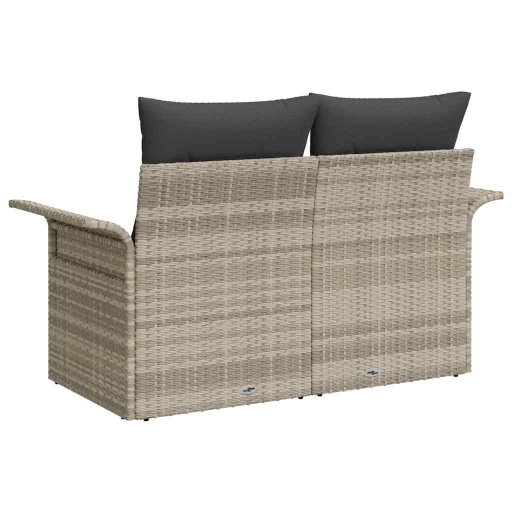 vidaXL Sofa Ogrodowa z poduszką Jasnoszary 141 x 62 x 69cm polirattan
