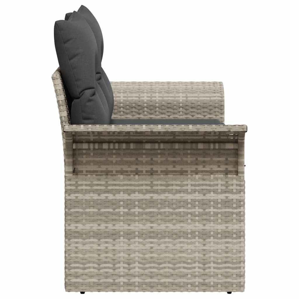 vidaXL Sofa Ogrodowa z poduszką Jasnoszary 141 x 62 x 69cm polirattan