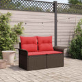 vidaXL Sofa Ogrodowa z poduszką 141 x 62 x 69 cm polirattan