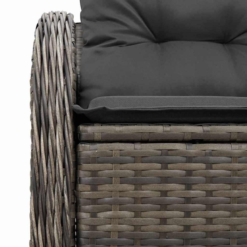 vidaXL Sofa Ogrodowa z poduszką Szary 121 x 62 x 69cm polirattan