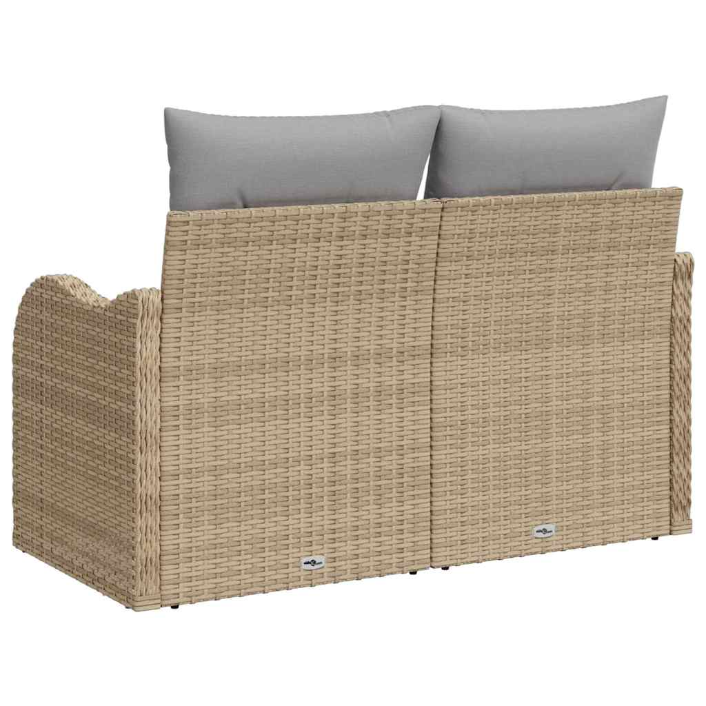 vidaXL Sofa Ogrodowa z poduszką Beżowy 121 x 62 x 69cm polirattan