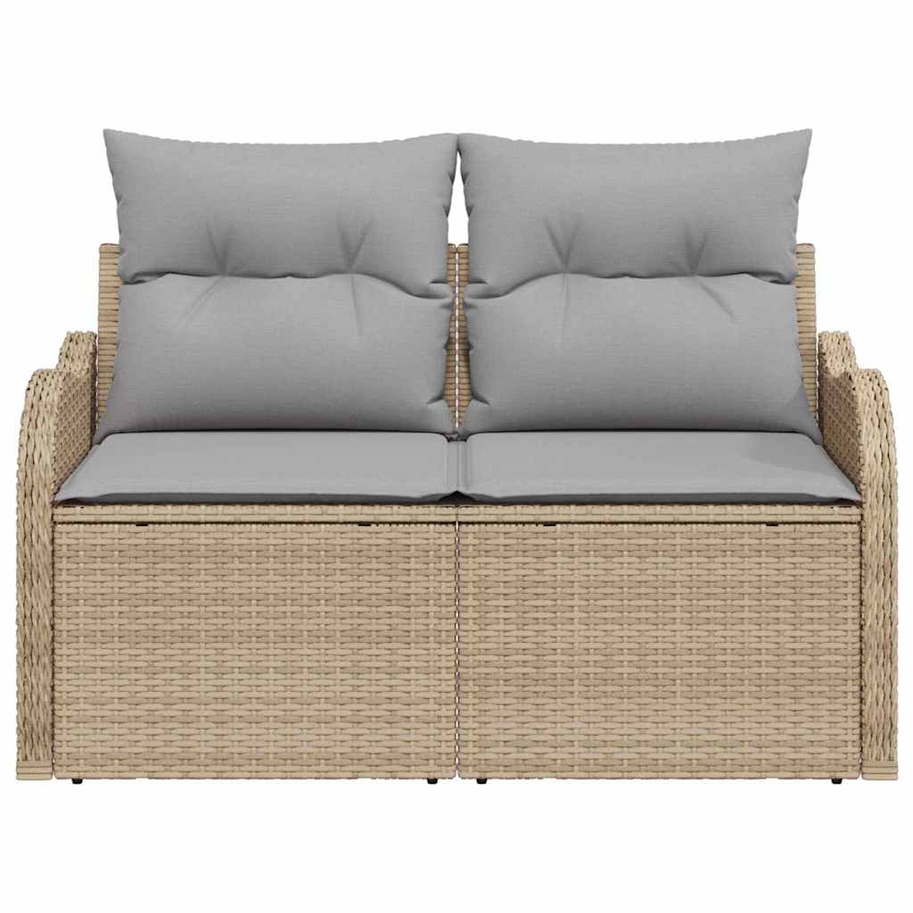 vidaXL Sofa Ogrodowa z poduszką Beżowy 121 x 62 x 69cm polirattan