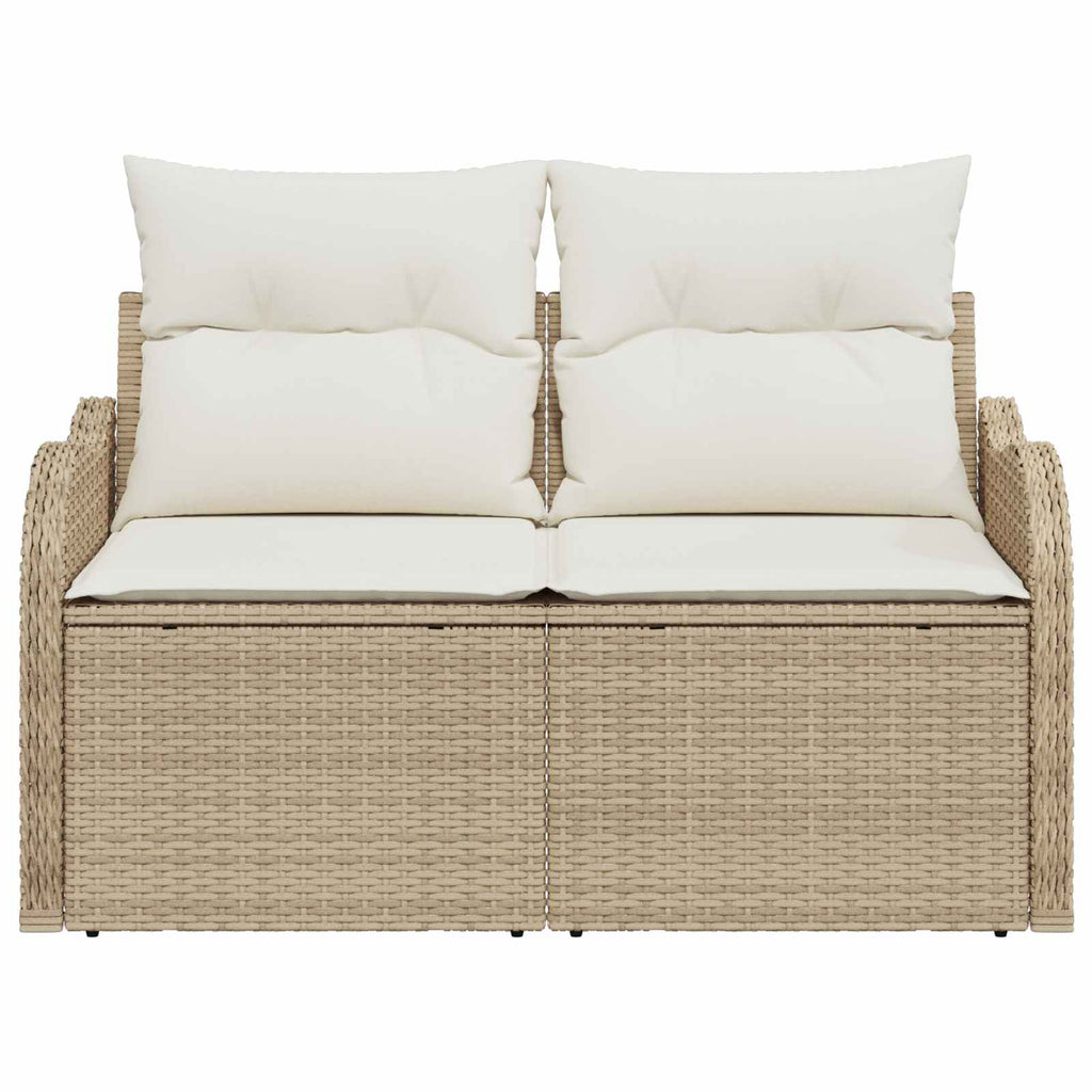 vidaXL Sofa Ogrodowa z poduszką Beżowy 121 x 62 x 69cm polirattan