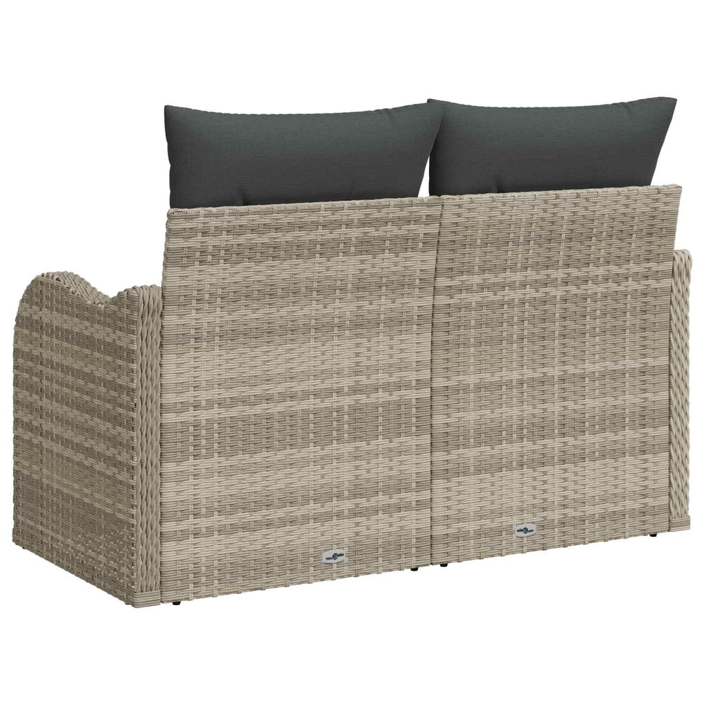 vidaXL Sofa Ogrodowa z poduszką Jasnoszary 121 x 62 x 69cm polirattan