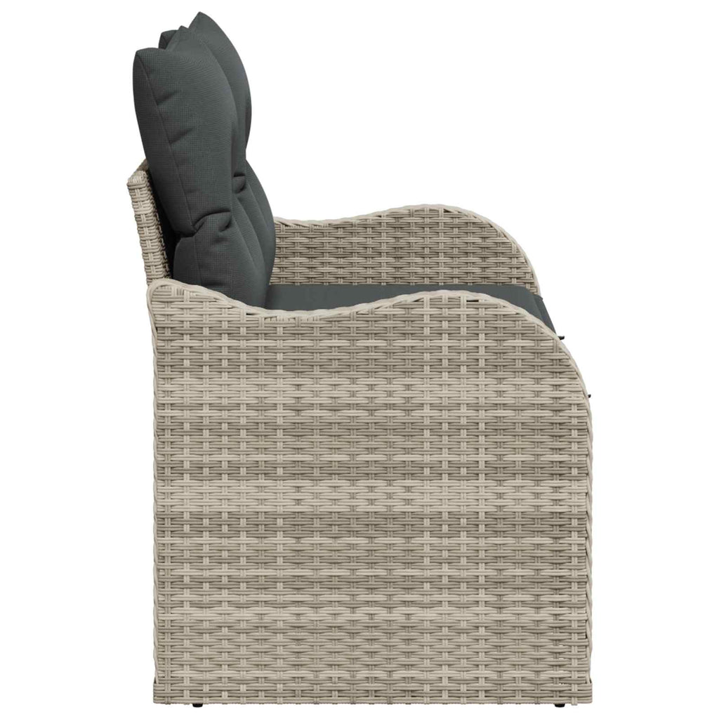 vidaXL Sofa Ogrodowa z poduszką Jasnoszary 121 x 62 x 69cm polirattan