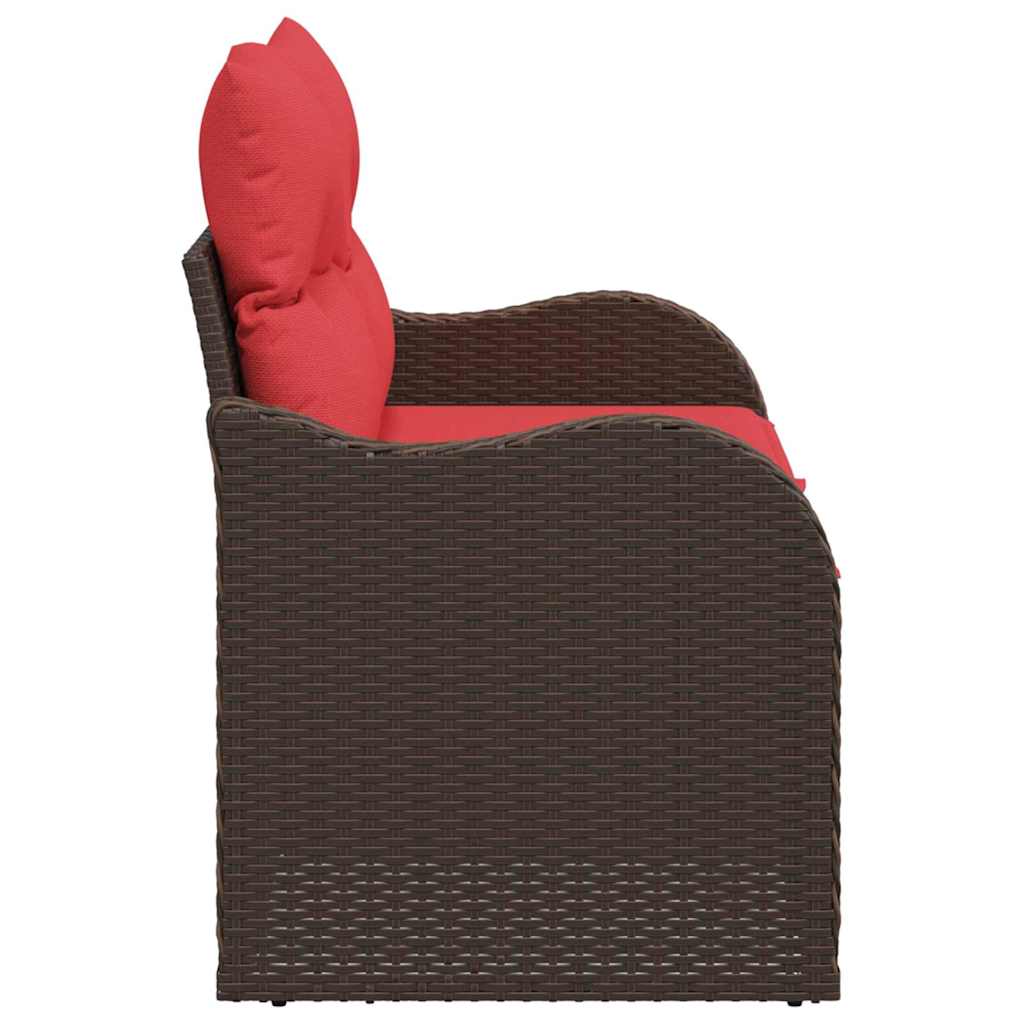 vidaXL Sofa Ogrodowa z poduszką 121 x 62 x 69 cm polirattan