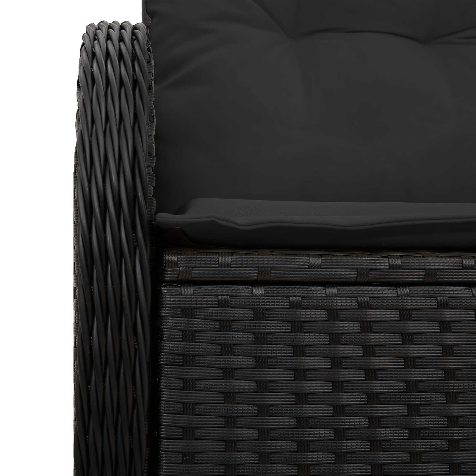 vidaXL Sofa Ogrodowa z poduszką Czarny 121 x 62 x 69cm polirattan