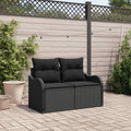 vidaXL Sofa Ogrodowa z poduszką Czarny 121 x 62 x 69cm polirattan