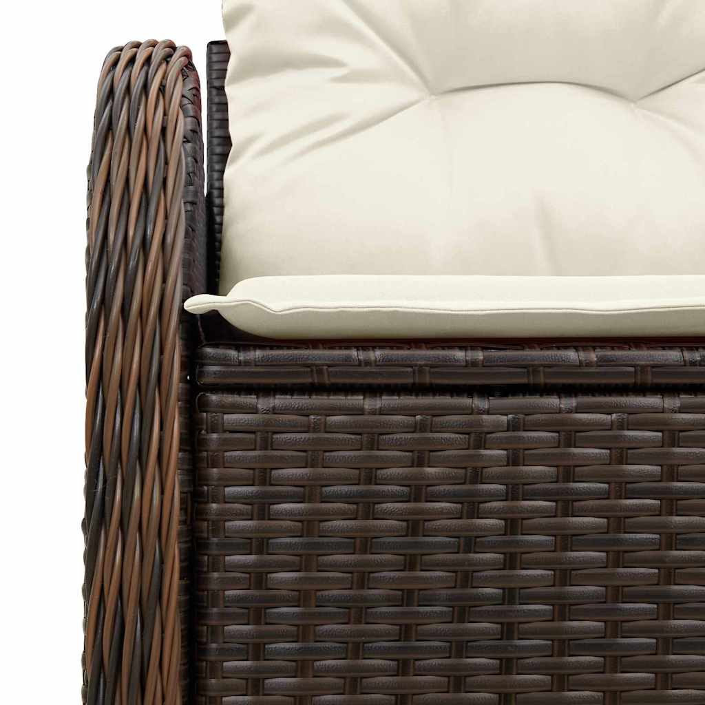 vidaXL Sofa Ogrodowa z poduszką Brązowy 121 x 62 x 69cm polirattan