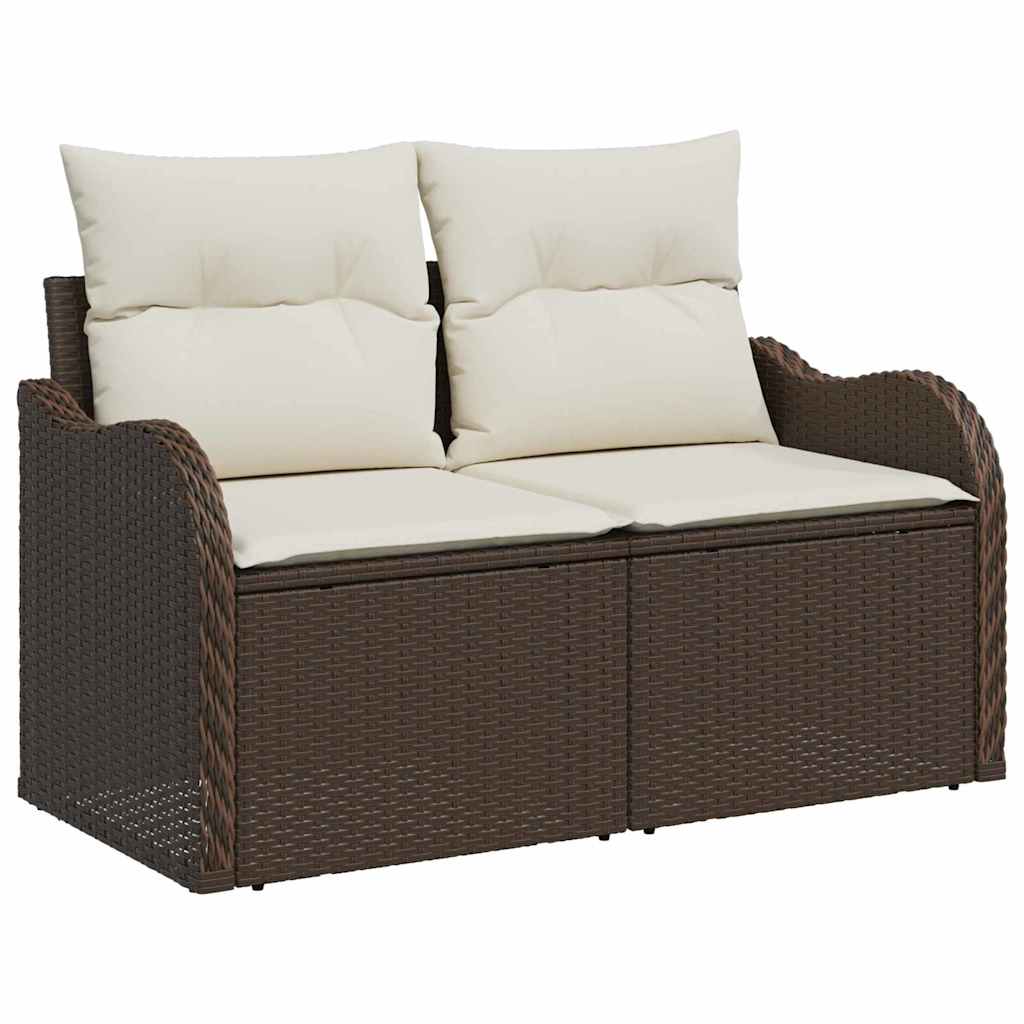 vidaXL Sofa Ogrodowa z poduszką Brązowy 121 x 62 x 69cm polirattan