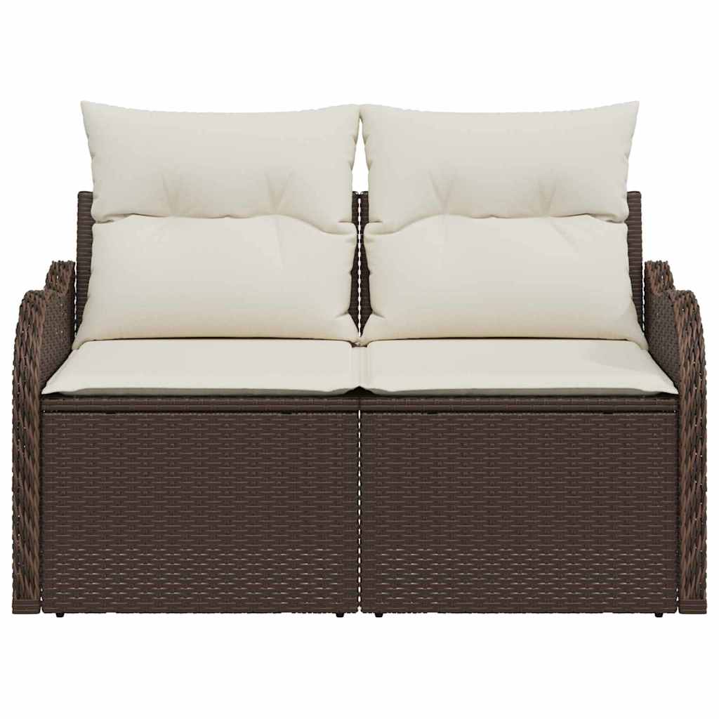 vidaXL Sofa Ogrodowa z poduszką Brązowy 121 x 62 x 69cm polirattan