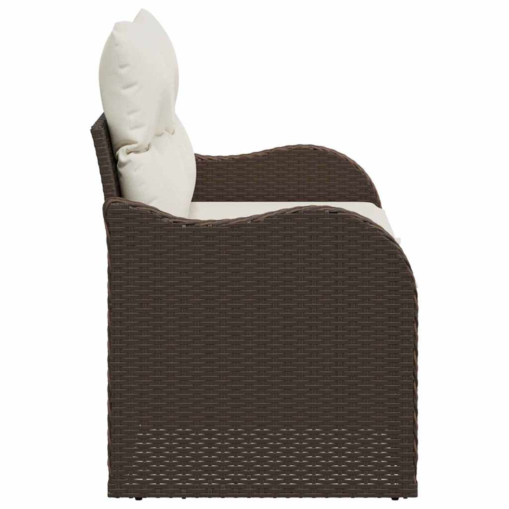vidaXL Sofa Ogrodowa z poduszką Brązowy 121 x 62 x 69cm polirattan