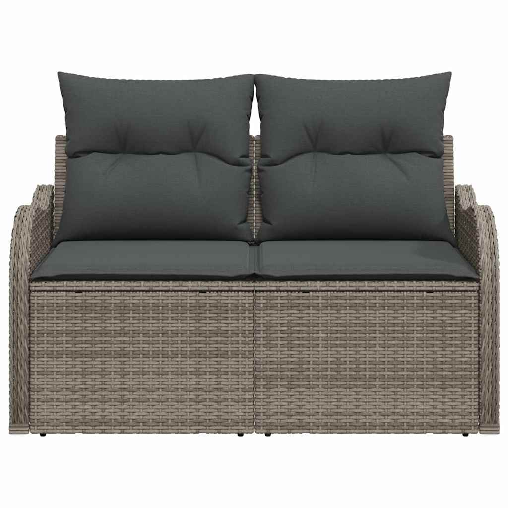 vidaXL Sofa Ogrodowa z poduszką Szary 121 x 62 x 69cm polirattan